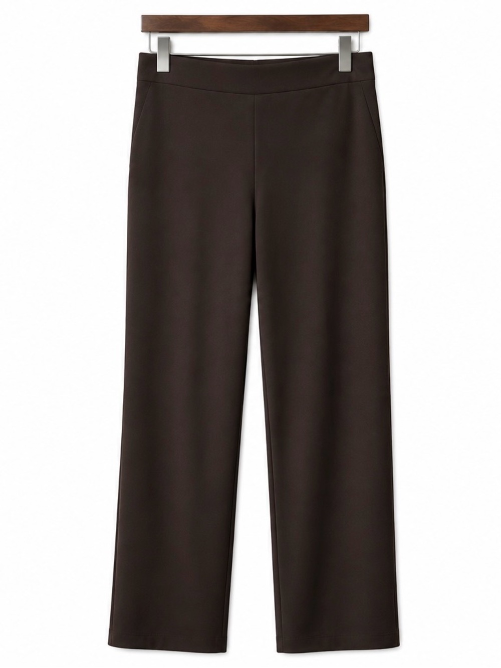Quince Brown Stretch Straight Leg Pull-On Pants Size M